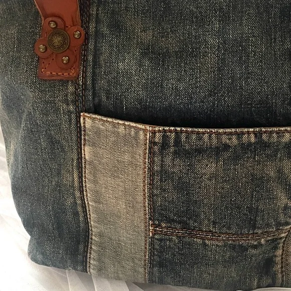 NWT Patricia Nash Denim Patchwork Tote Satchel - Picture 3 of 12